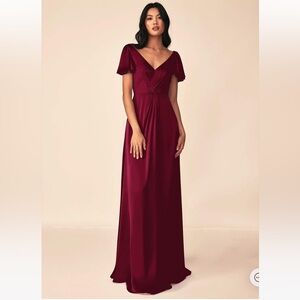 Azazie Soren Stretch Satin Dress — A12 — Wedding, Bridesmaid, Formal